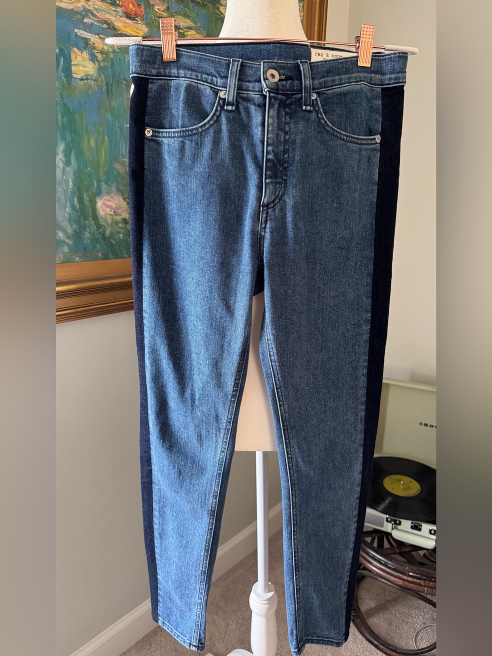rag & bone Mazie Jean Double Indigo High Rise Skinny Jean Size 26